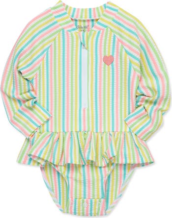 Flamingo Long Sleeve Two-Piece Rashguard Swimsuit
