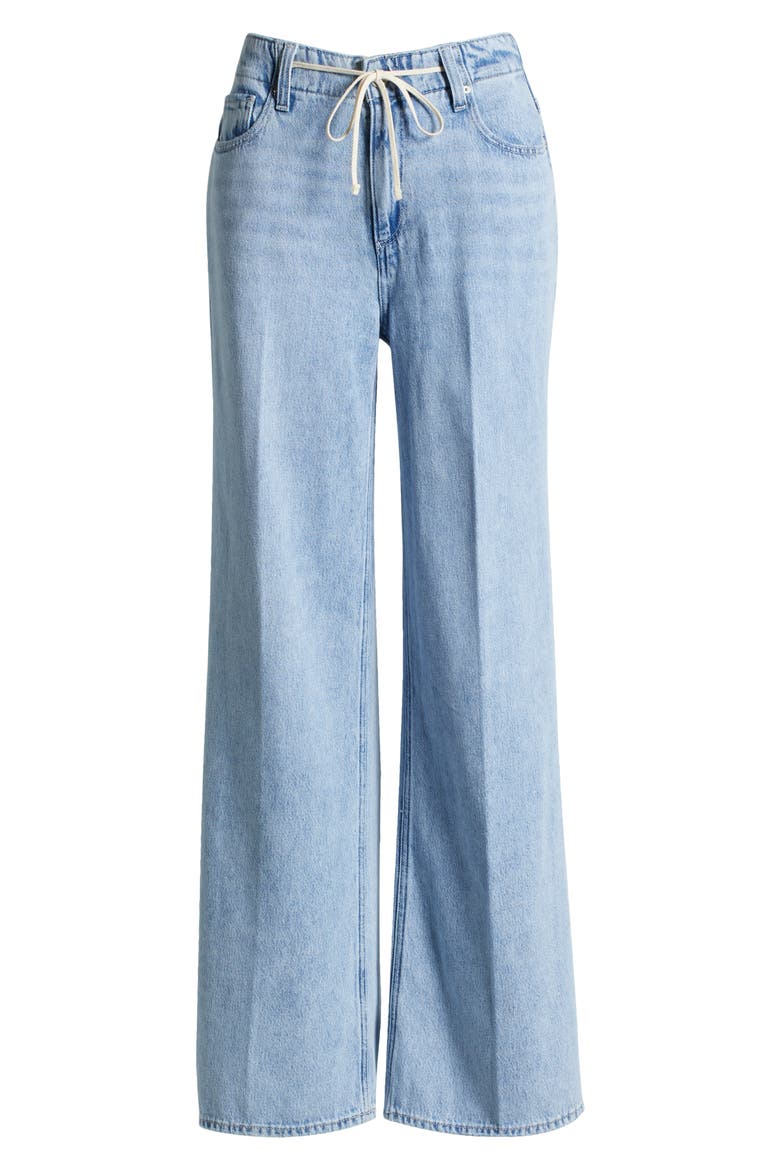 Zoey Tie Waist Wide Leg Jeans, Alternate, color, DORAH