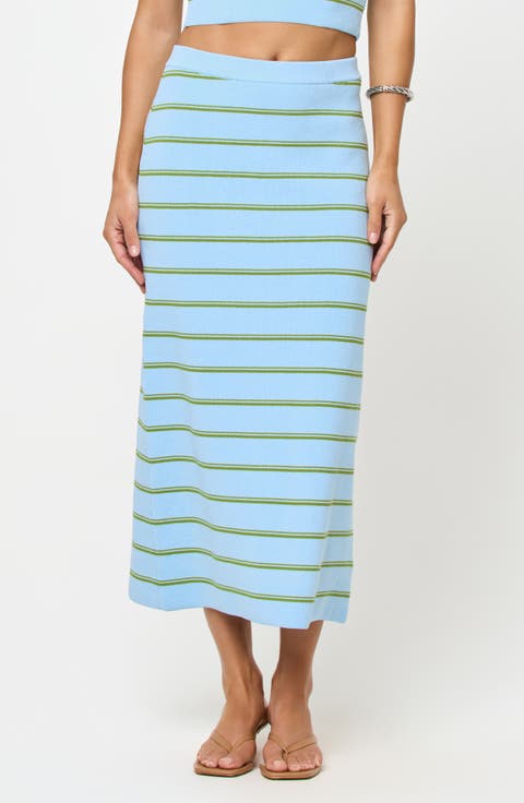 Ravello Stripe Rib Cover-Up Skirt
