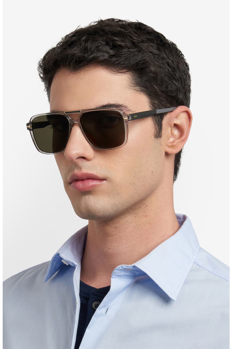 59mm Square Sunglasses, Alternate, color, GREY/ GREY