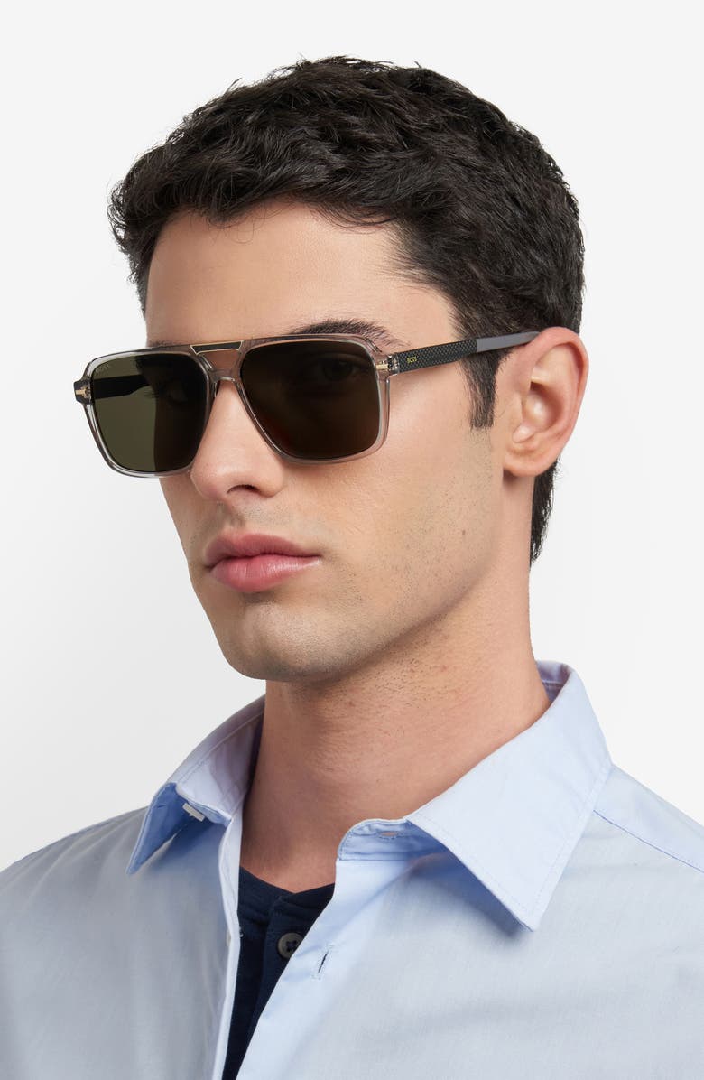 BOSS 59mm Square Sunglasses, Alternate, color, Grey/ Grey