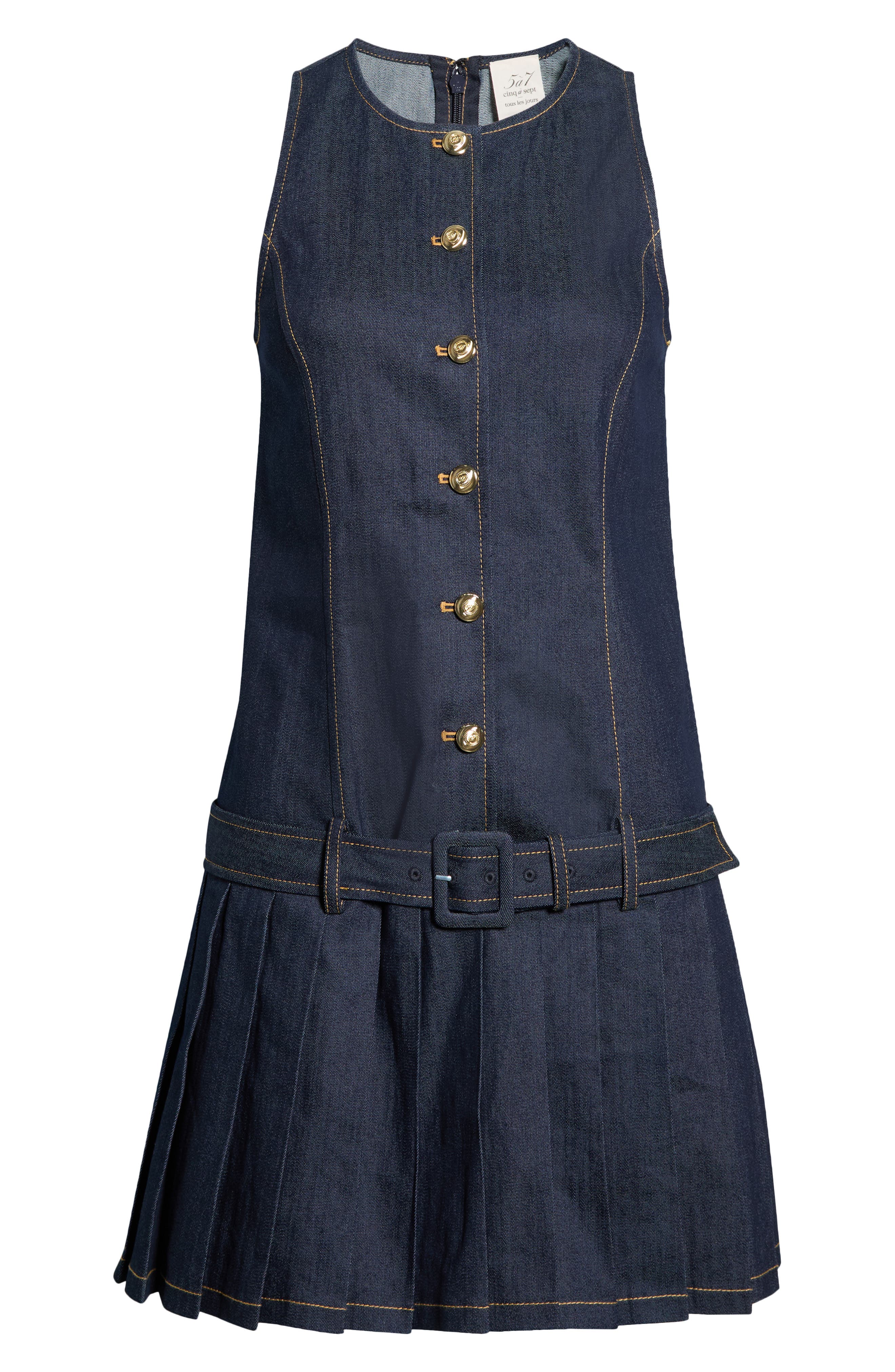 Cinq à Sept Elyse Pleat Denim Minidress (Women) | Nordstromrack