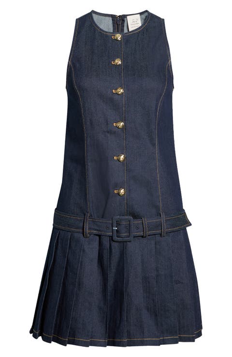 Elyse Pleat Denim Minidress