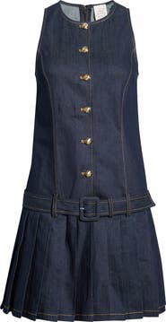 Cinq à Sept Elyse Pleat Denim Minidress