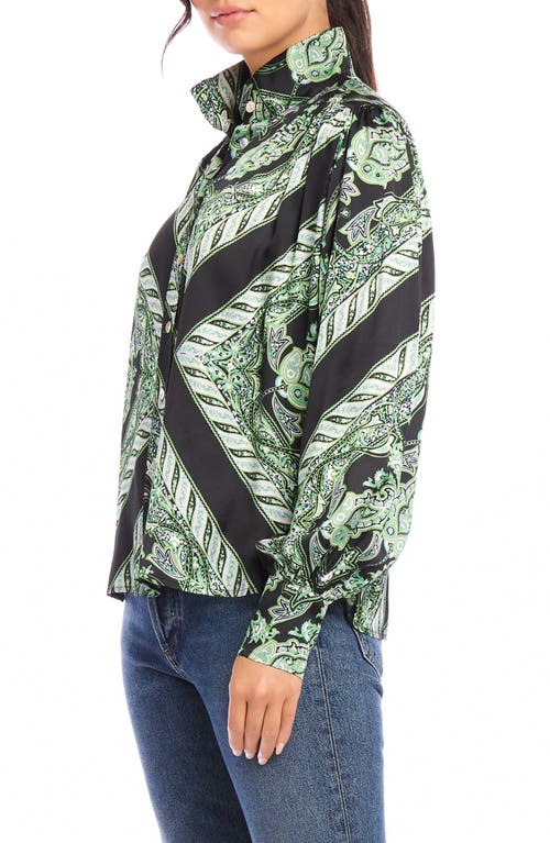 Fifteen Twenty Chloe Button Down Blouse In Florence Scarf Print In Print