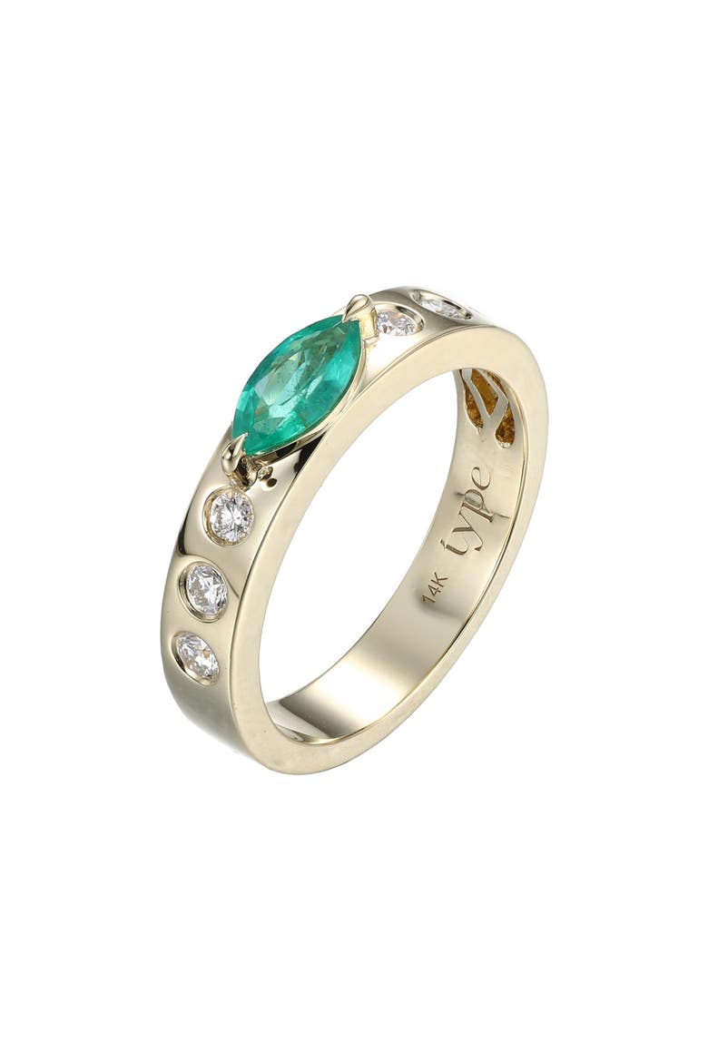 Leggo Emerald Marquise & Diamond Ring, Main, color, GREEN