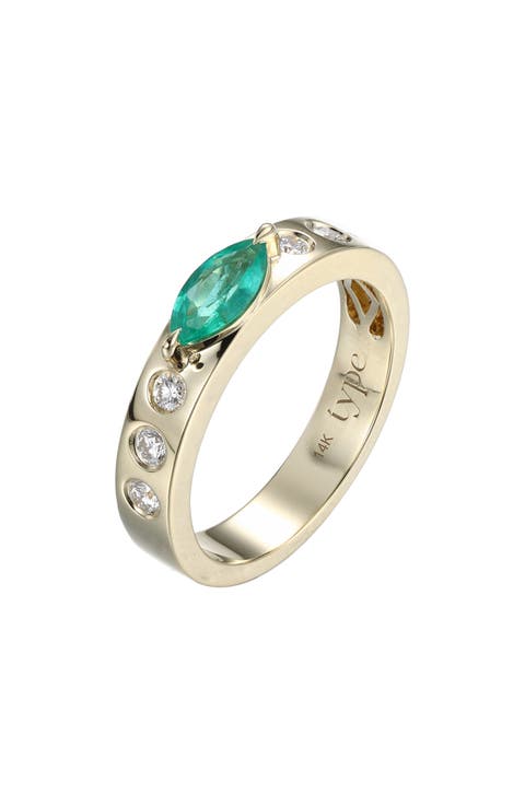 Leggo Emerald Marquise & Diamond Ring