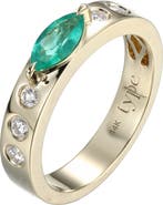 TYPE JEWELRY Leggo Emerald Marquise & Diamond Ring