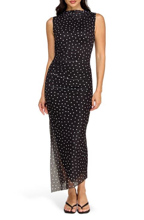 Floral Shirred Mesh Dress