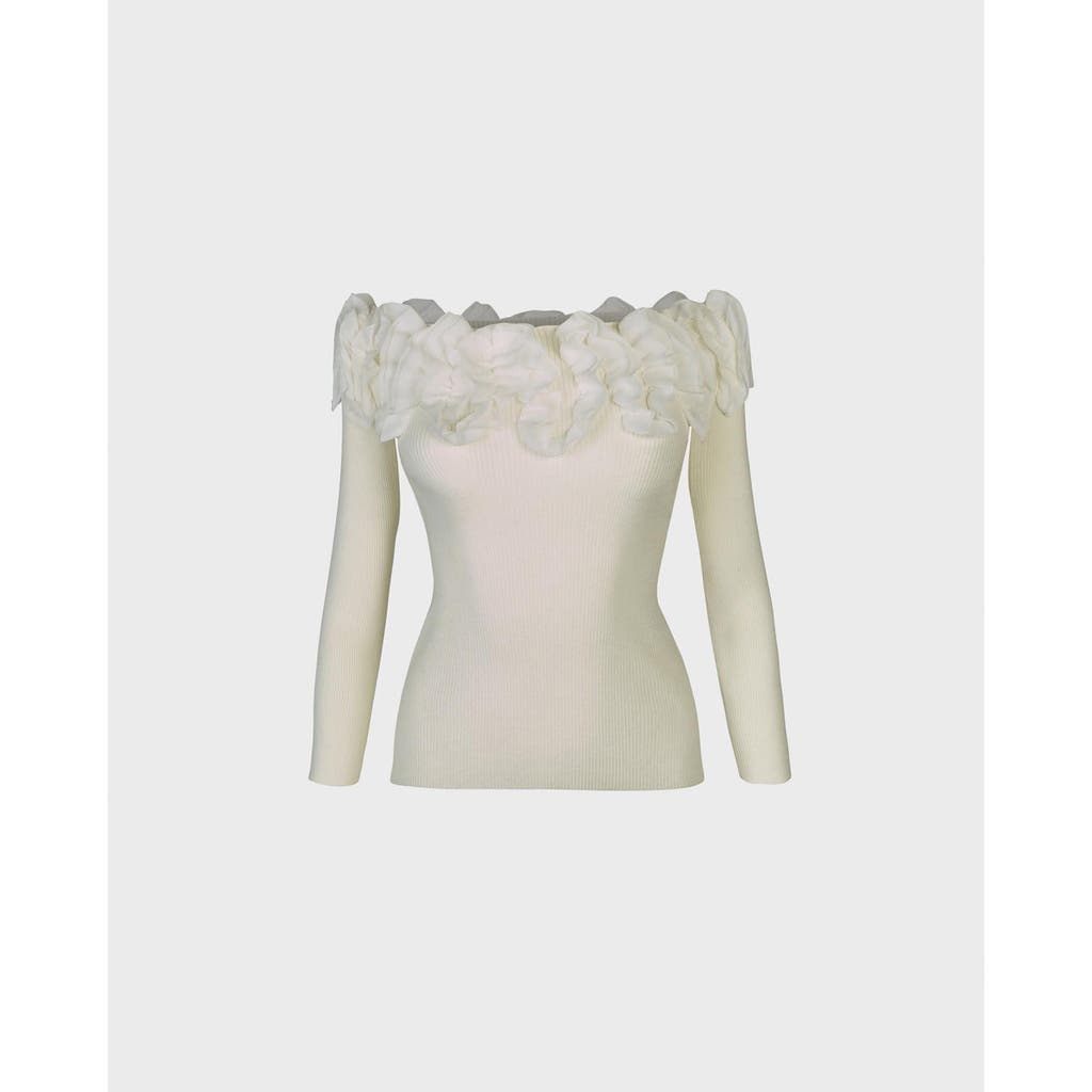 Anne Fontaine Feda 3/4 Sleeve Pullover Knit In Neutral