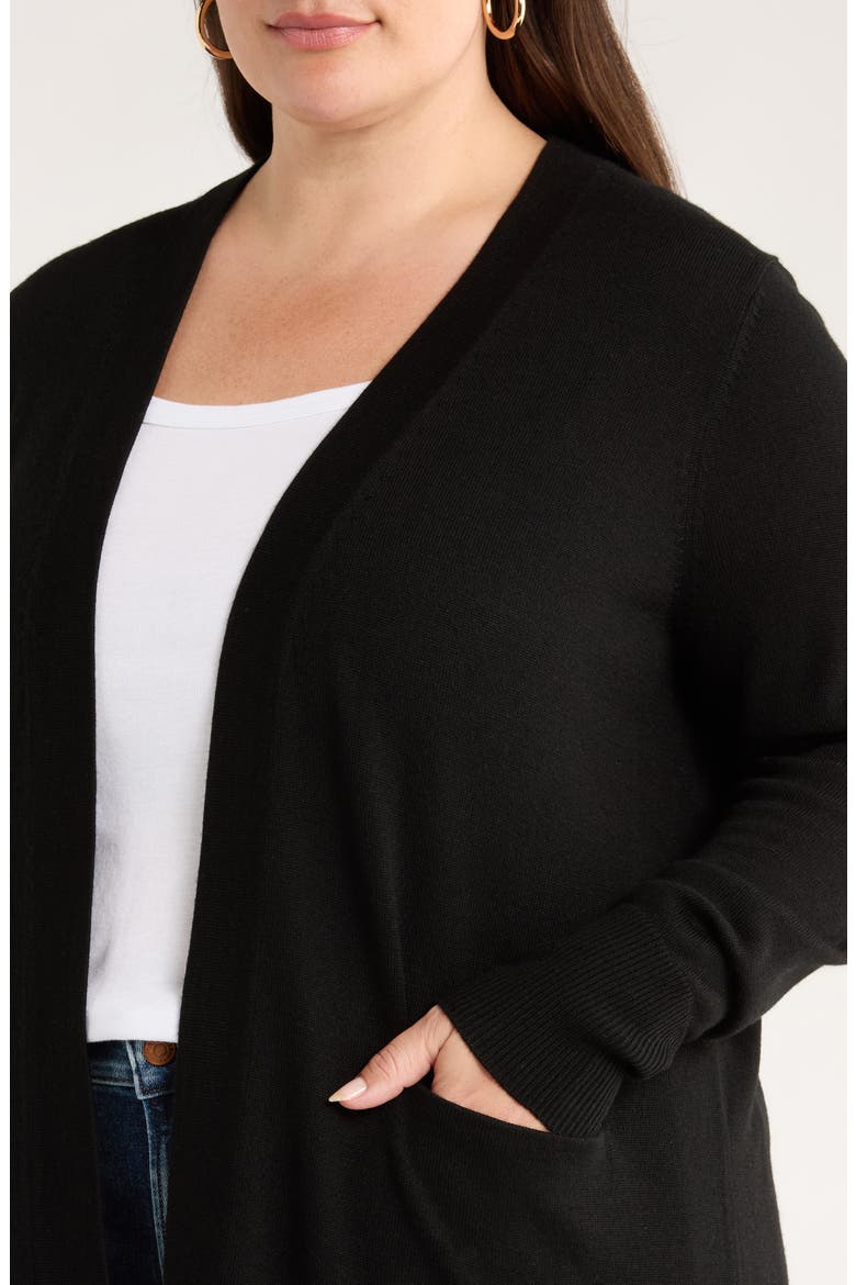 Everyday Open Front Cardigan, Alternate, color, BLACK