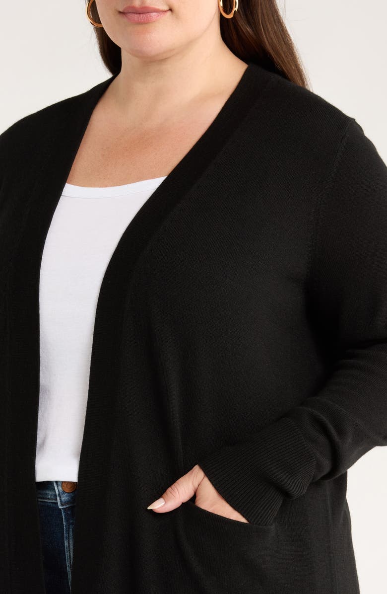 Caslon<sup>®</sup> Everyday Open Front Cardigan, Alternate, color, Black