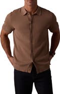 The Normal Brand Robles Jacquard Knit Short Sleeve Button-Up Shirt
