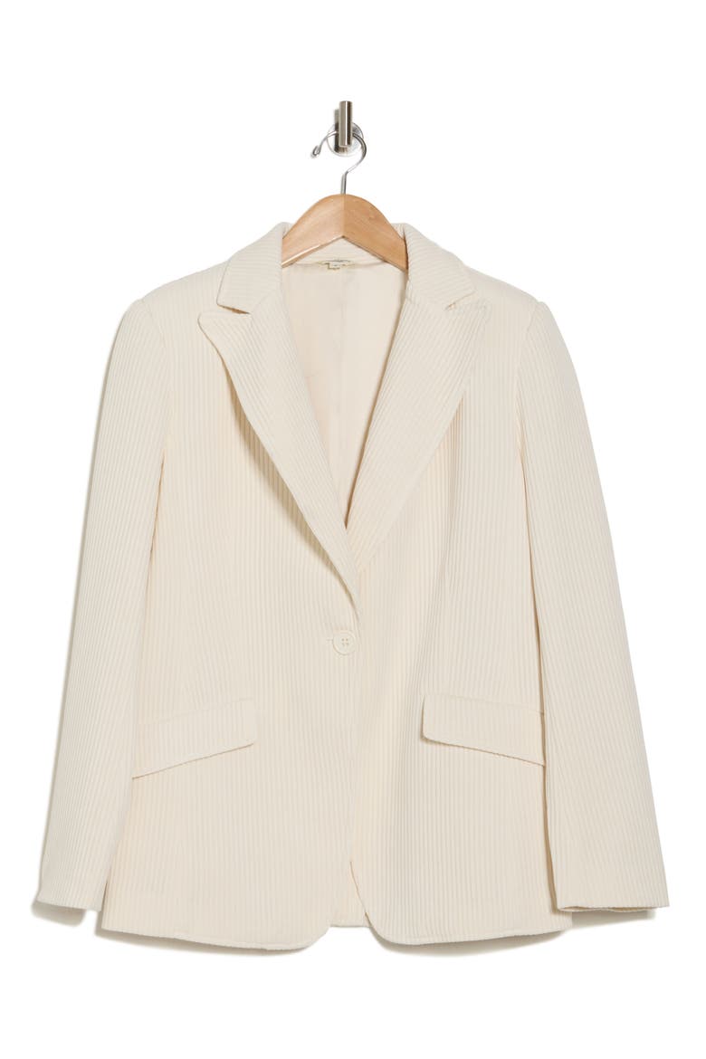 One-Button Corduroy Blazer, Alternate, color, CREAM