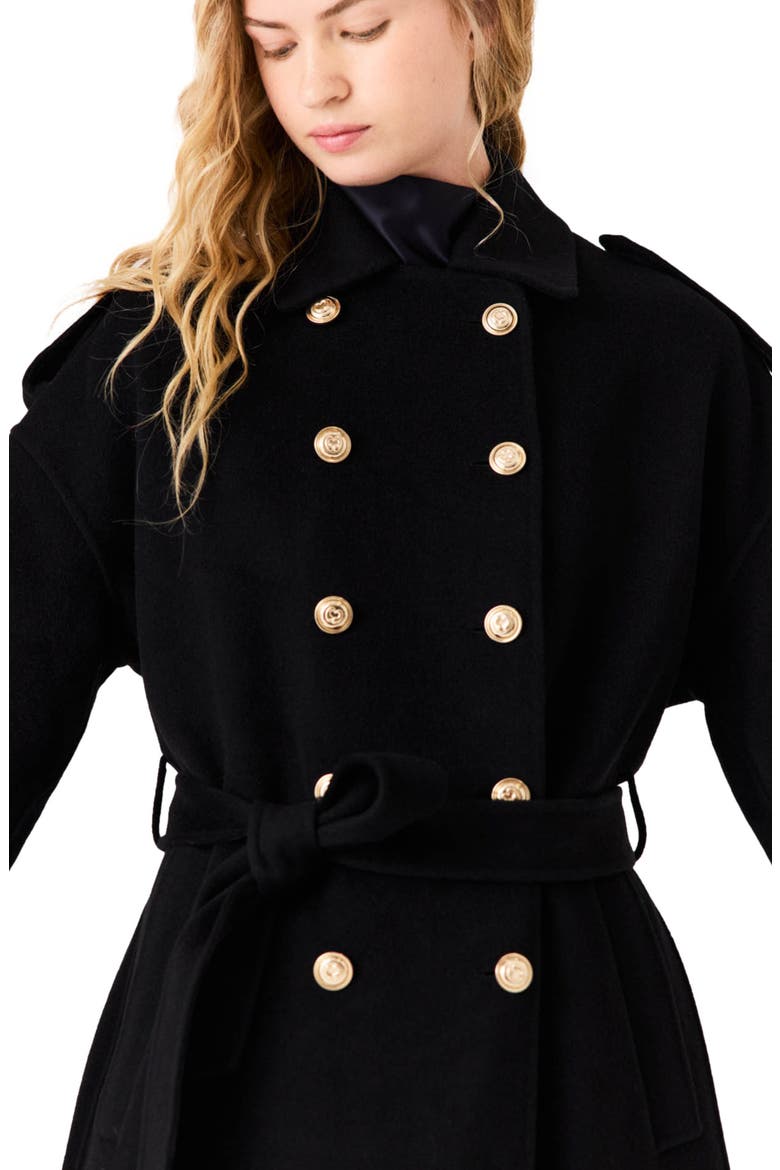 Long double-faced coat, Alternate, color, Black