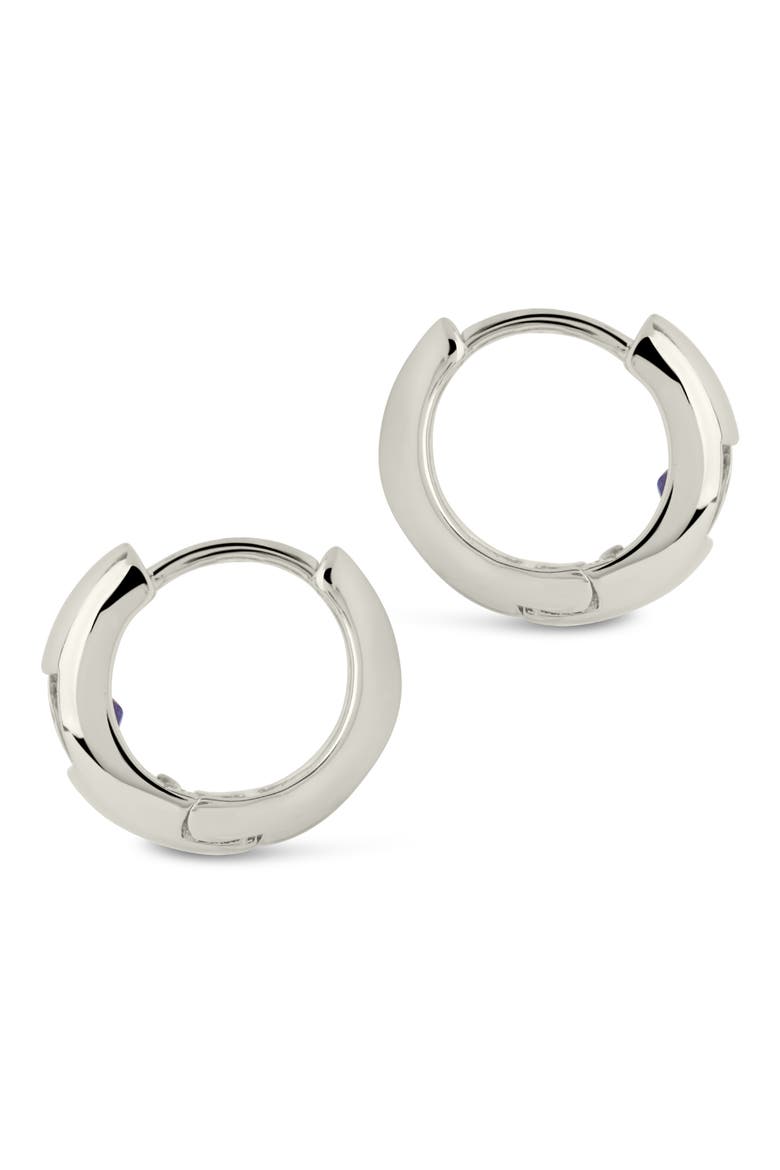 Farah Cubic Zirconia Huggie Hoop Earrings, Alternate, color, SILVER