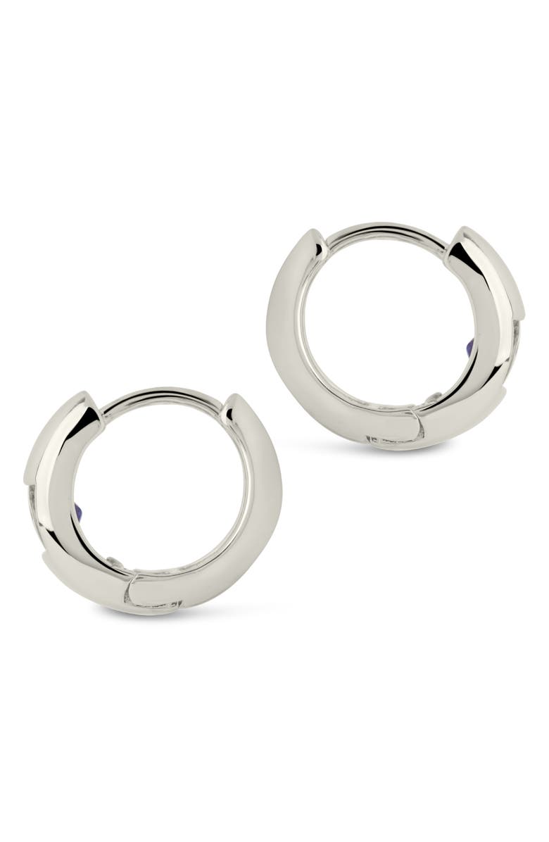 Sterling Forever Farah Cubic Zirconia Huggie Hoop Earrings, Alternate, color, 