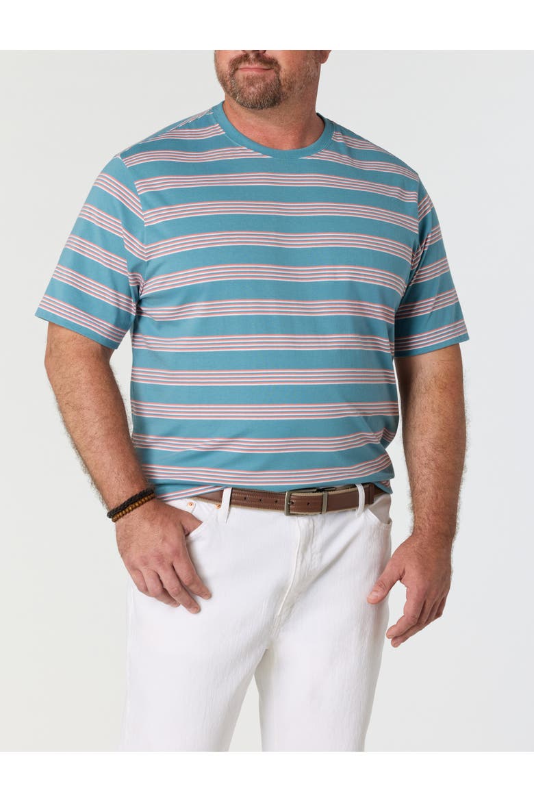 Big & Tall Moisture-Wicking Triple-Striped T-Shirt, Alternate, color, ADRIATIC BLUE