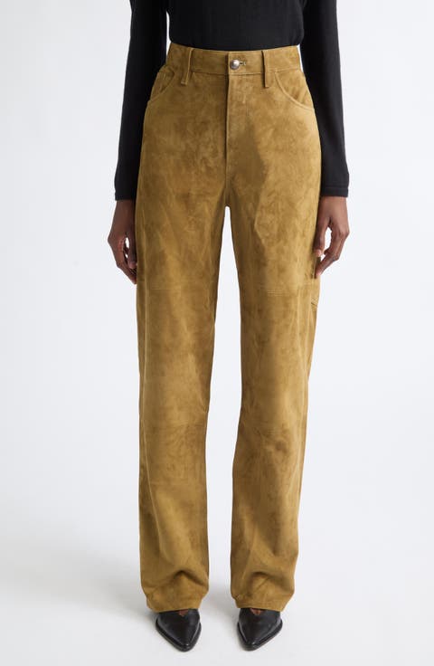 Mills High Waist Suede Pants