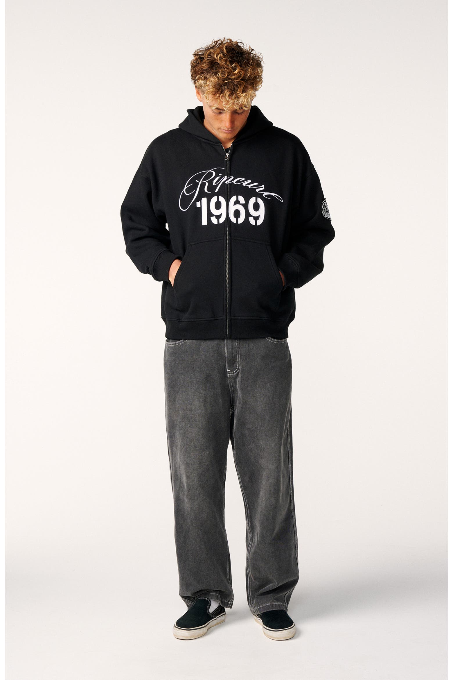 Card Ripped Logo Rip Curl Gabe Logo Full Zip Hoodie (Men) | Nordstrom