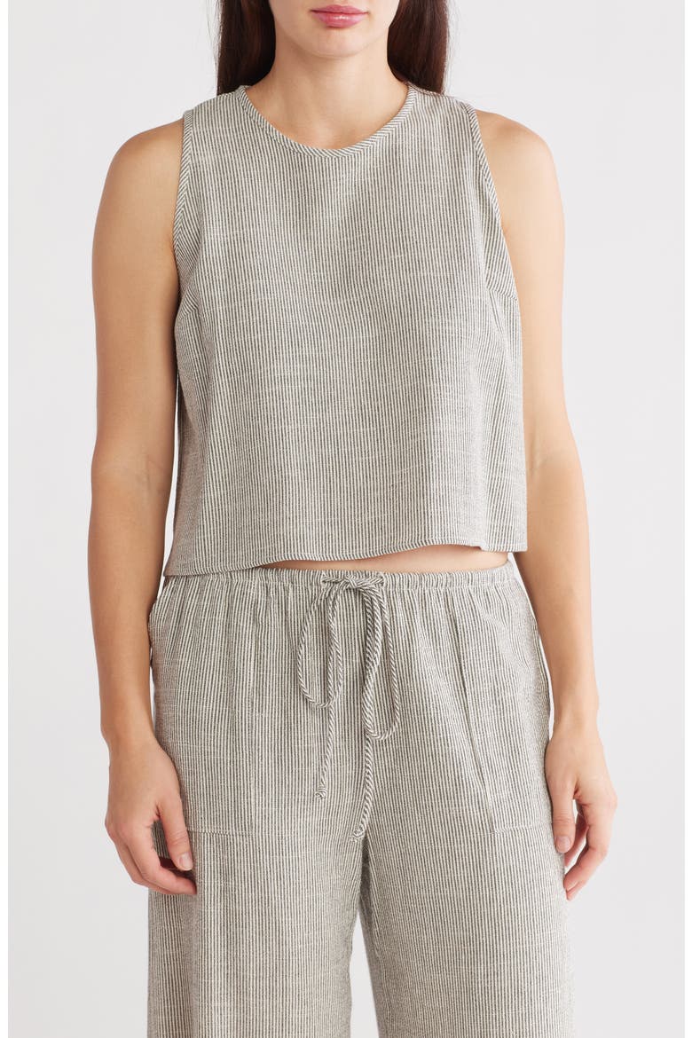 Stripe Sleeveless Top, Main, color, GREY