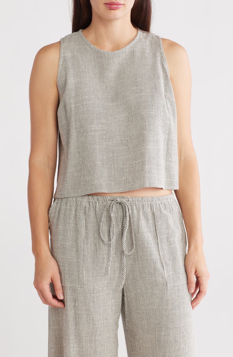 Renee C Stripe Sleeveless Top, Main, color, Grey