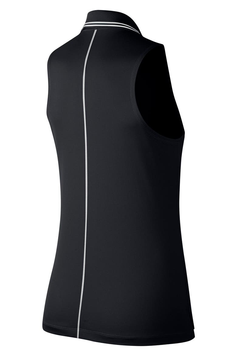 Victory Dri-FIT Sleeveless Polo, Alternate, color, BLACK/ WHITE/ WHITE