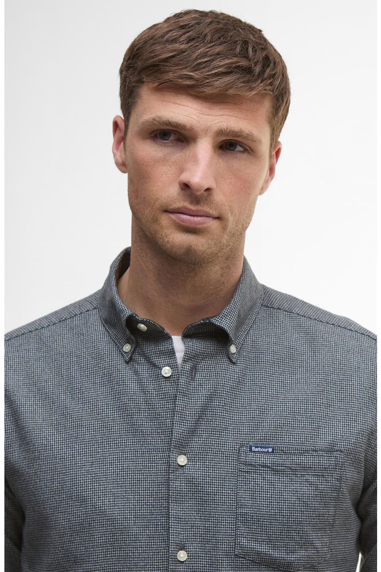 Turner Houndstooth Button-Down Shirt, Alternate, color, GREY MARL