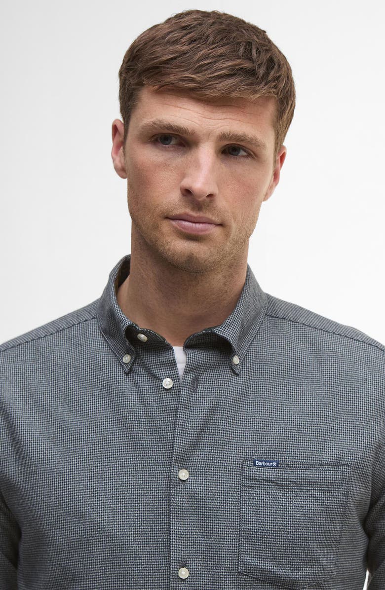 Barbour Turner Houndstooth Button-Down Shirt, Alternate, color, Grey Marl