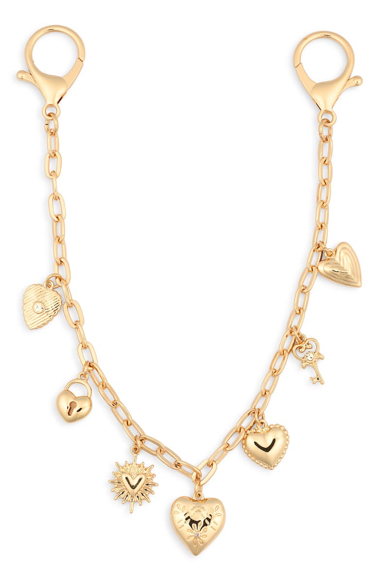 Leith Love Chain Bag Charm, Main, color, Clear- Gold