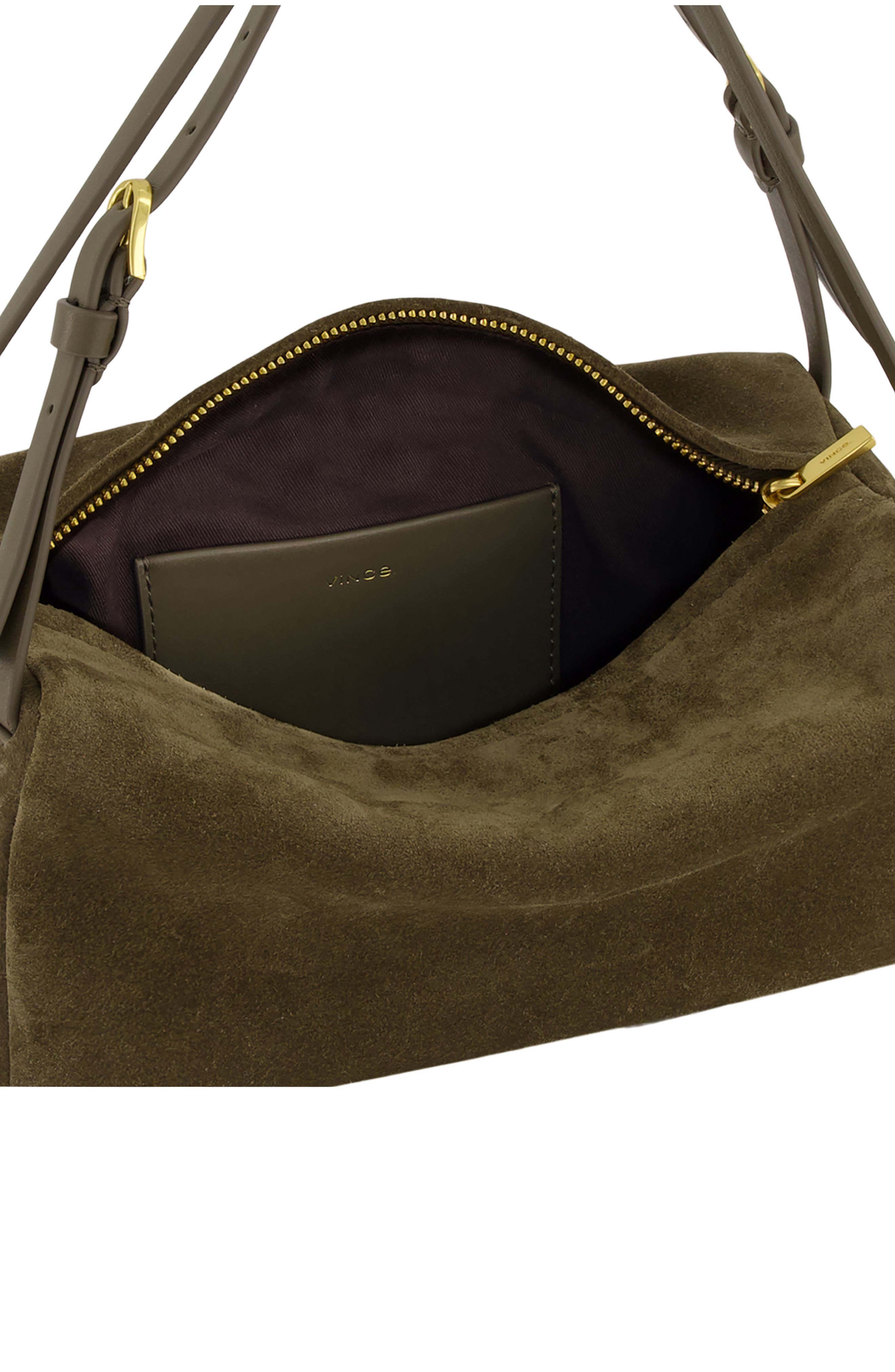 Josie Suede Top Handle Bag, Alternate, color, OLIVA