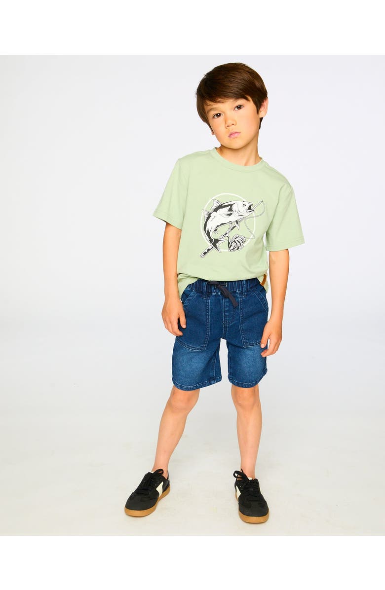 Deux par Deux Organic Cotton Jersey Fish T-Shirt, Alternate, color, Sage