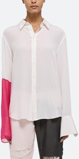 Relaxed Silk Button-Up Shirt
