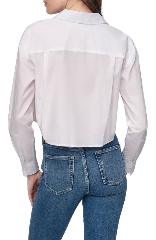 DKNY JEANS DKNY JEANS CROP COTTON POPLIN BUTTON-UP SHIRT