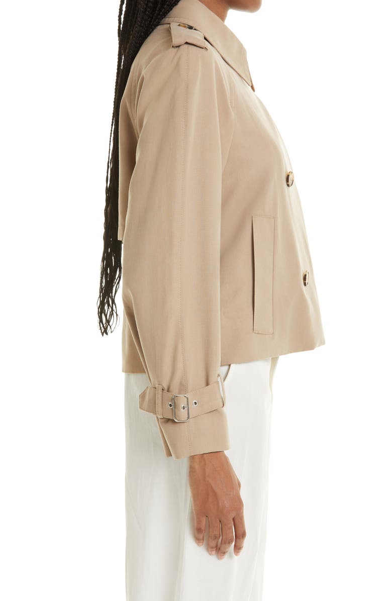 Club Monaco Soft Crop Trench Coat, Alternate, color, Dune