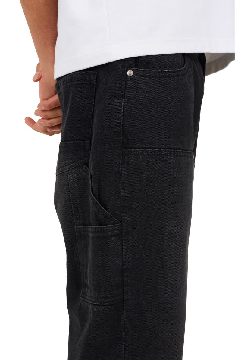 Brave Soul Carpenter Loose Fit Long Denim Jean, Alternate, color, Charcoal