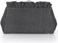 Jewel Badgley Mischka Ria Sparkle Jacquard Ruffle Top Clutch
