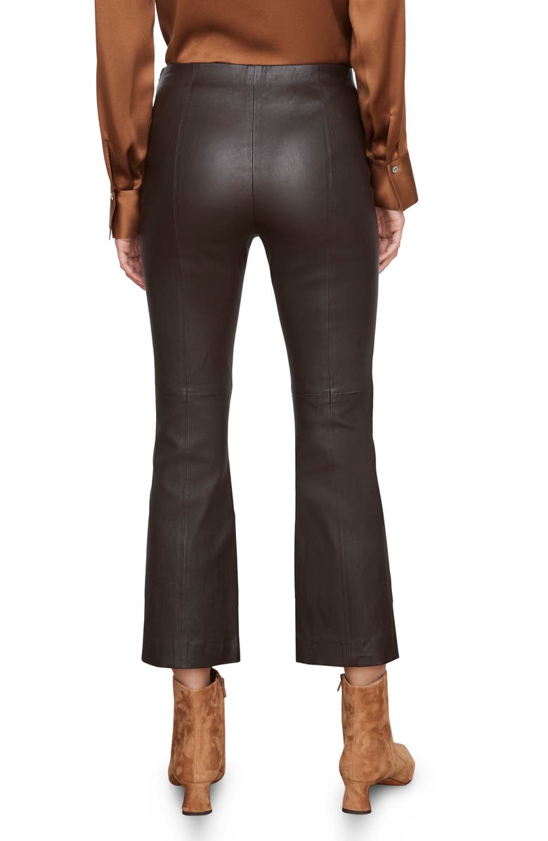 Vince Crop Flare Leg Leather Pants, Alternate, color, 