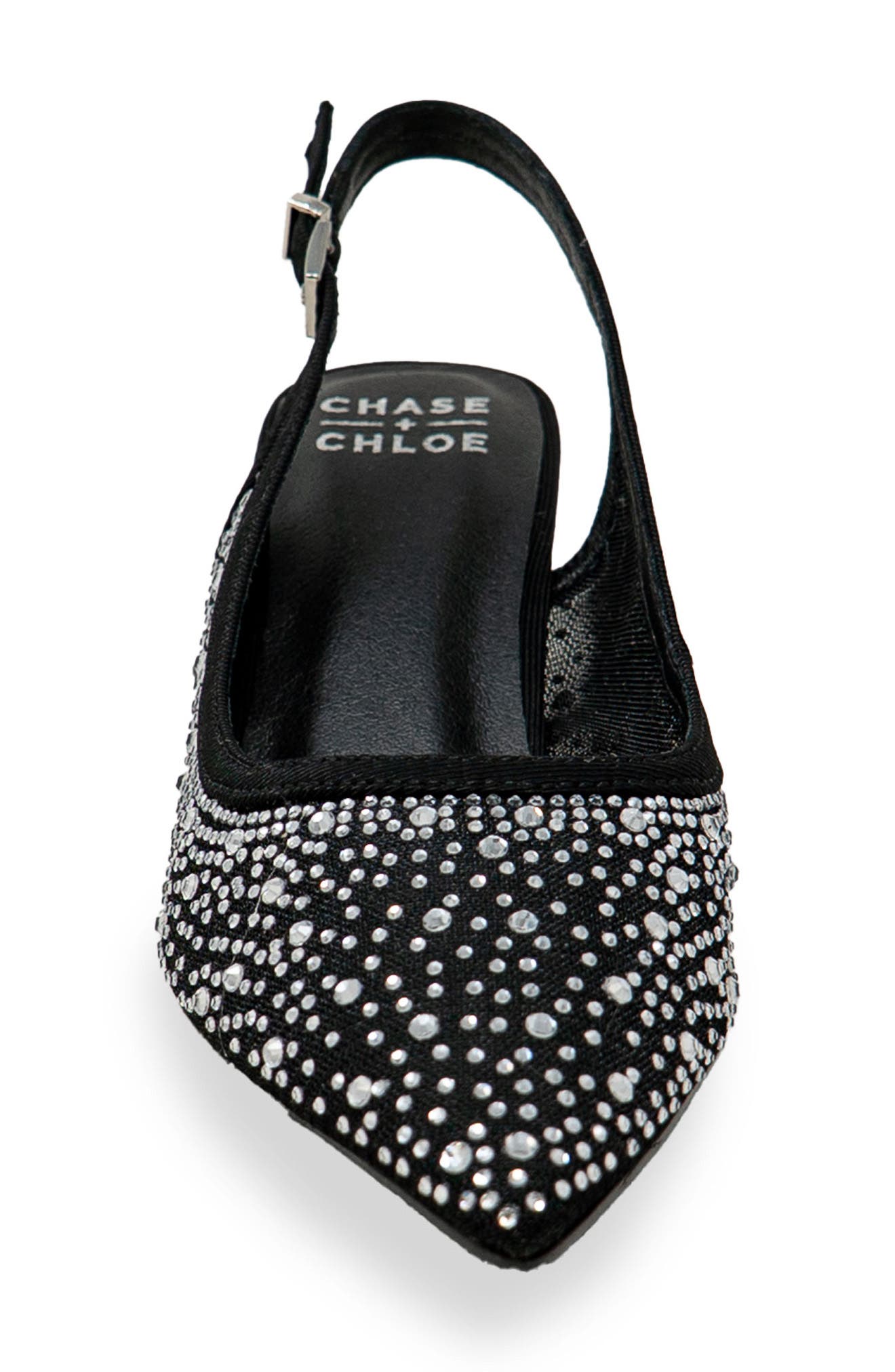 CHASE AND CHLOE Pointed Toe Slingback Pump, Alternate, color, Black