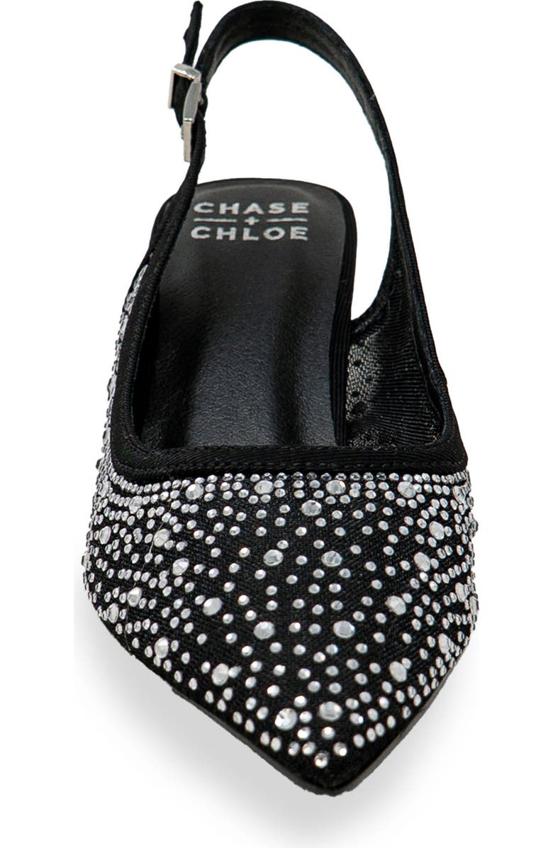 CHASE AND CHLOE Pointed Toe Slingback Pump, Alternate, color, Black
