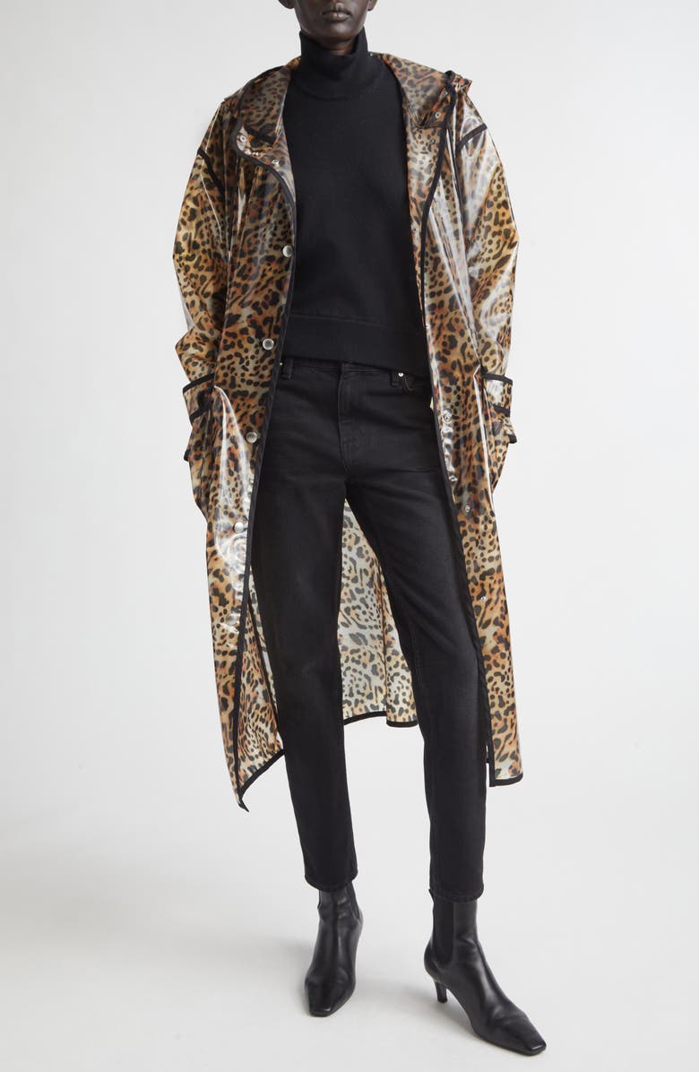 Stand Studio True Leopard Print Raincoat, Main, color, Leopard