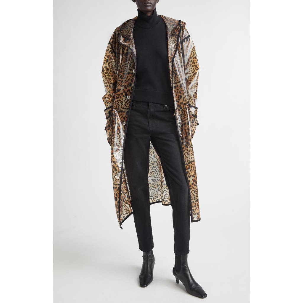Stand Studio True Leopard Print Raincoat at Nordstrom, Size 38
