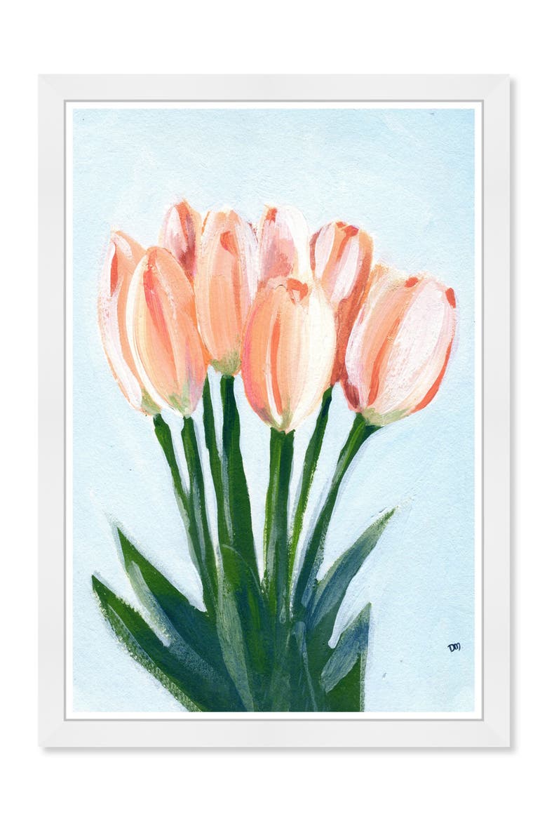 'Eight Tulips' Framed Wall Art, Main, color, ORANGE