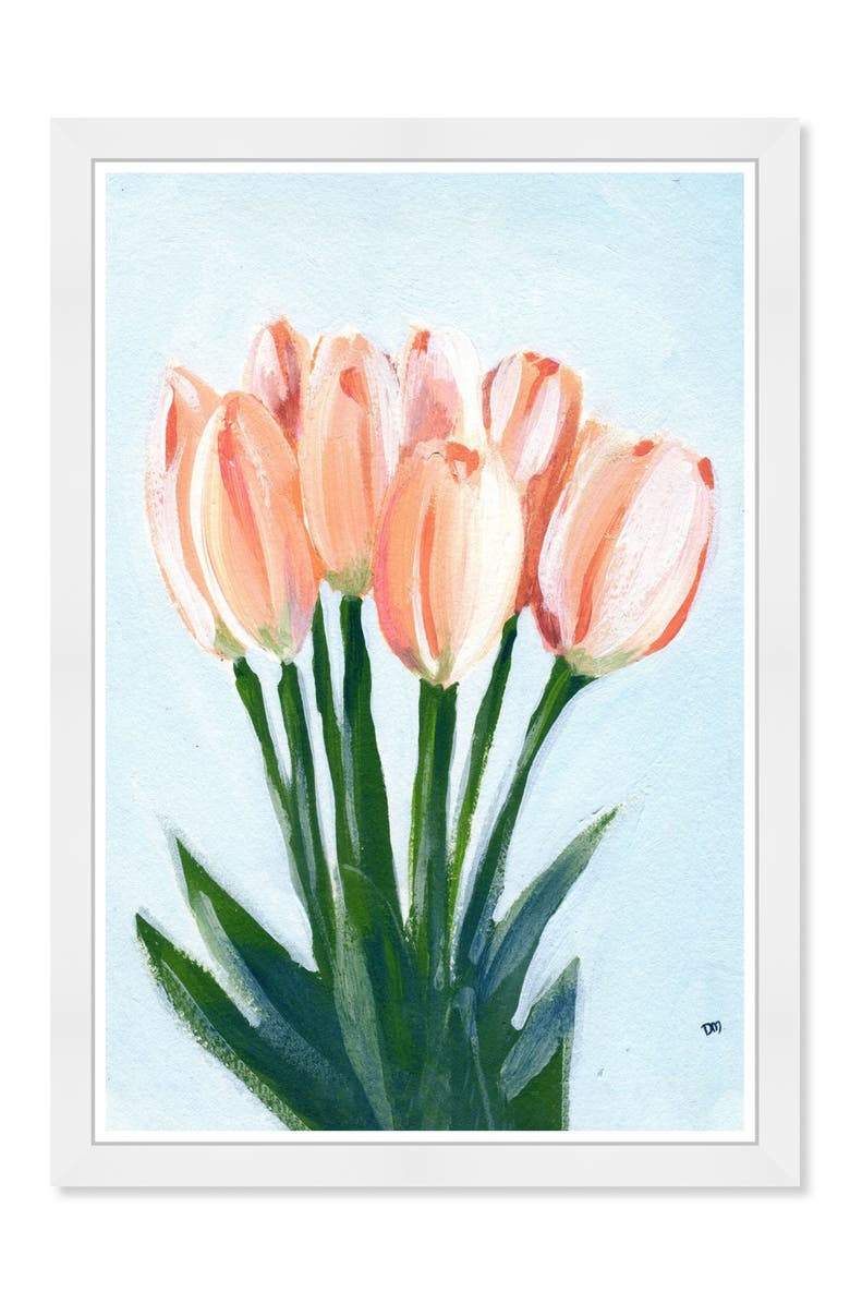 Wynwood Studio 'Eight Tulips' Framed Wall Art, Main, color, Orange