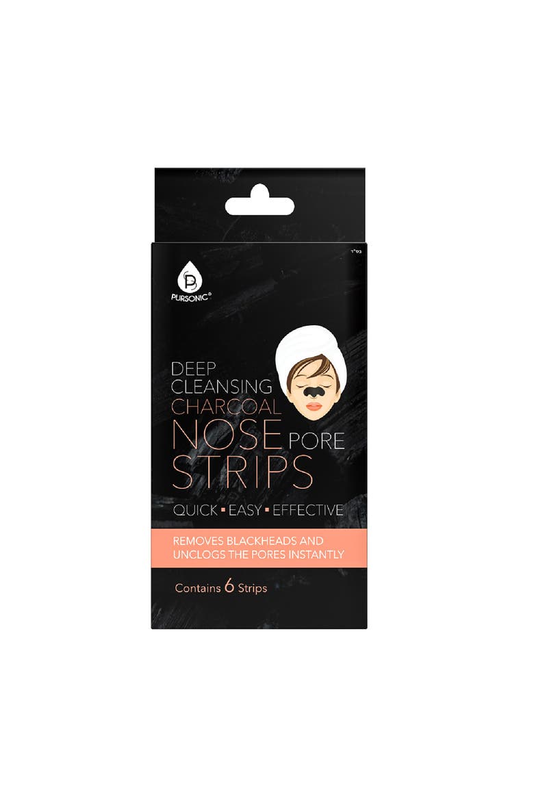 6 pack Deep Cleansing Charcoal Nose Pore Strip, Main, color, Black