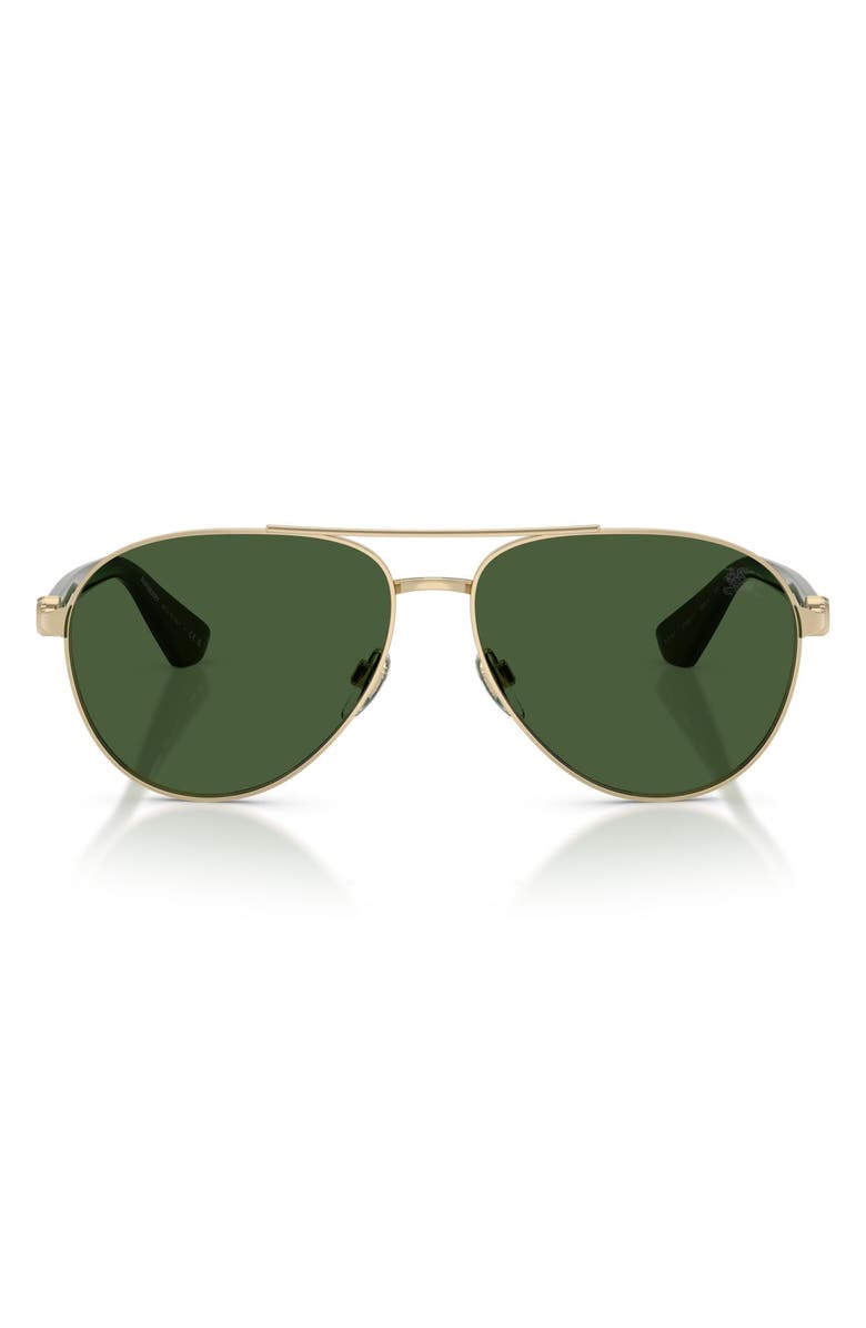 Burberry 59mm Gradient Pilot Sunglasses, Main, color, Light Gold / Dark Green