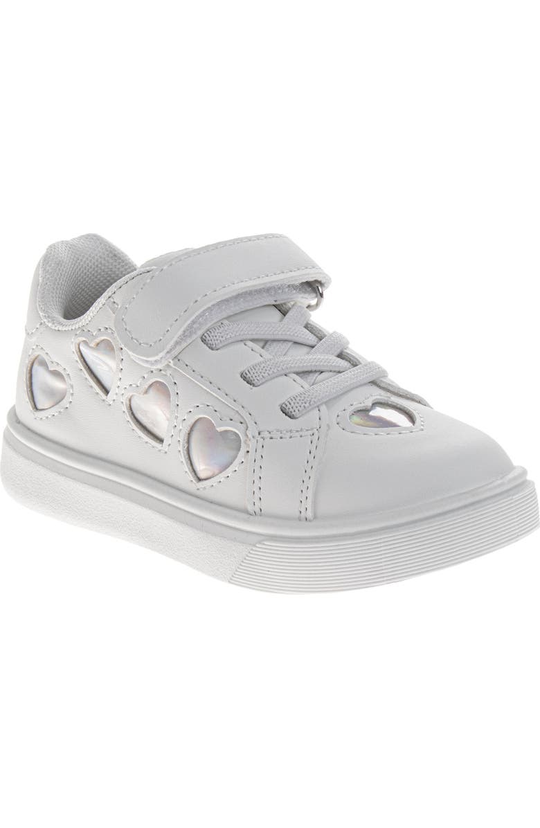 Kensie Girl Sneaker Girls, Main, color, White/Silver