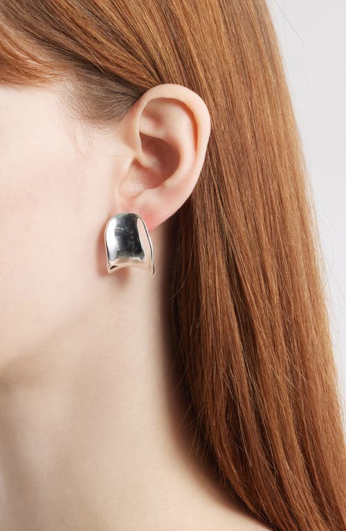 Argento Vivo Curved J-hoop Earrings In Silver