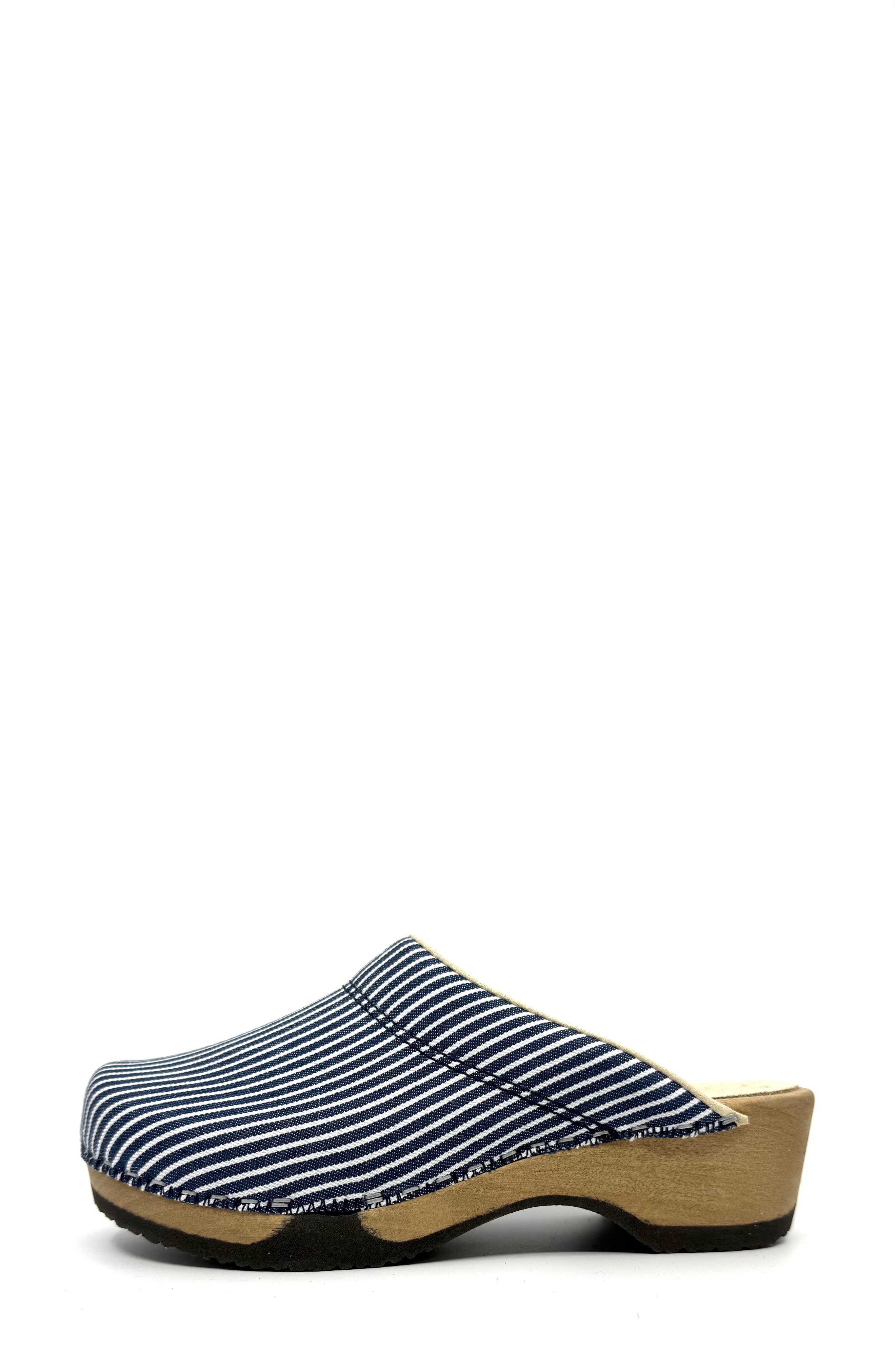 KUNSTEN Embla Clog, Alternate, color, Indigo White Stripe