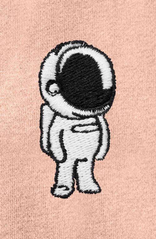 Shop Dalix Astronaut Zip Fleece Hoodie In Blush